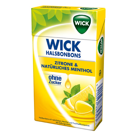 WICK Zitrone & natürliches Menthol Bonb.o.Zucker