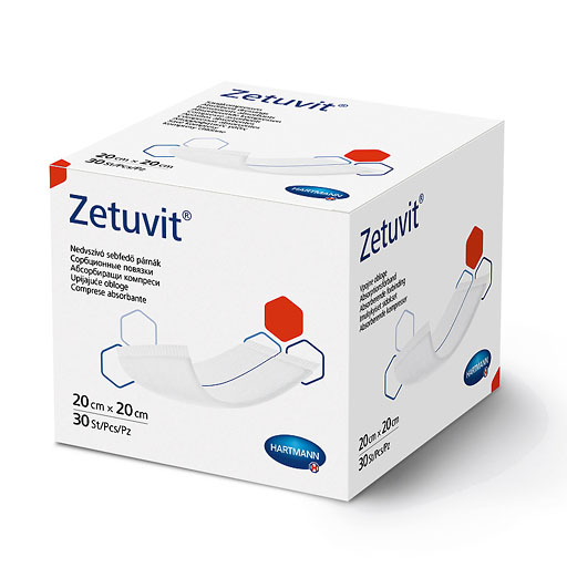 ZETUVIT Saugkompressen unsteril 20x20 cm