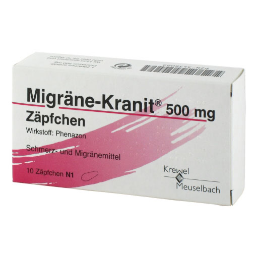 MIGR&Auml;NE KRANIT 500 mg Z&auml;pfchen