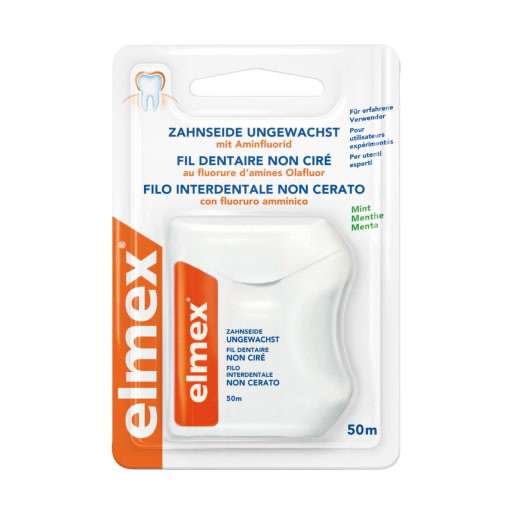 ELMEX Zahnseide ungewachst mit Aminfluorid