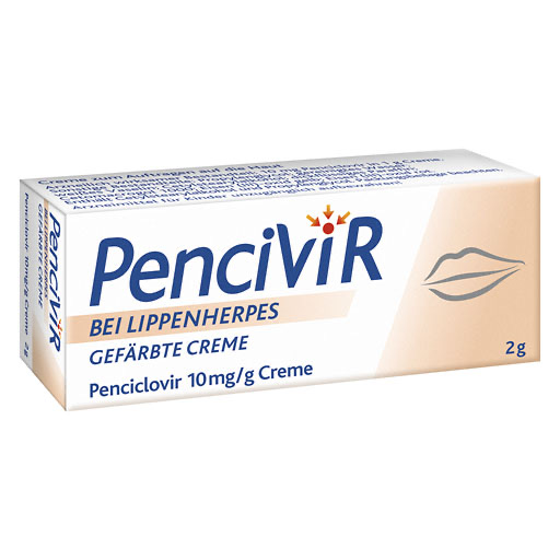 PENCIVIR bei Lippenherpes gefärbte Creme