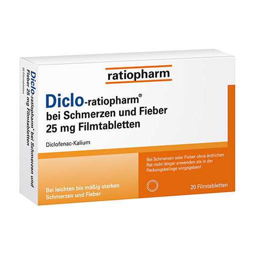 DICLO-RATIOPHARM bei Schmerzen u.Fieber 25 mg FTA