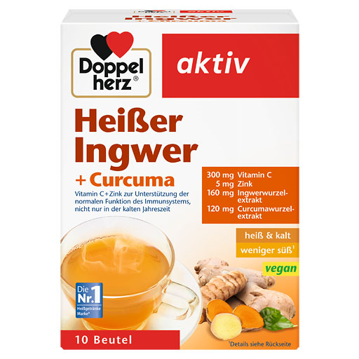 DOPPELHERZ heißer Ingwer+Curcuma Beutel