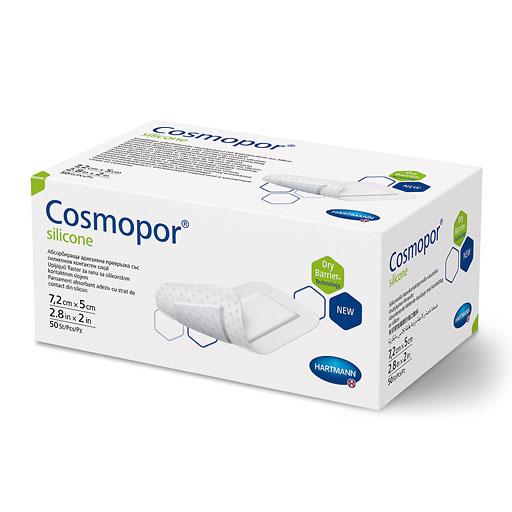 COSMOPOR silicone Wundverband 5x7,2 cm