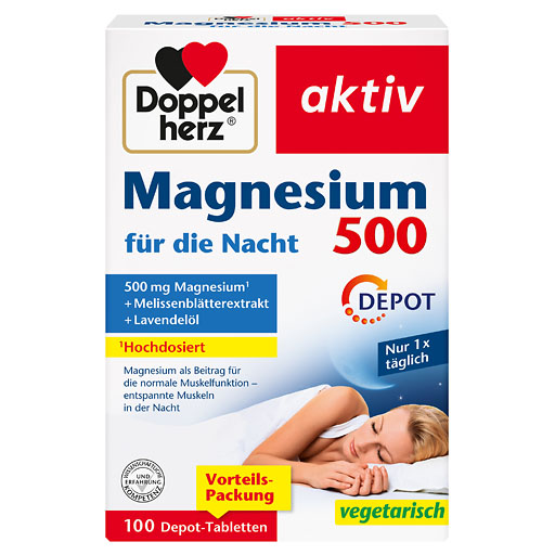 DOPPELHERZ Magnesium 500 f&uuml;r die Nacht Tabletten