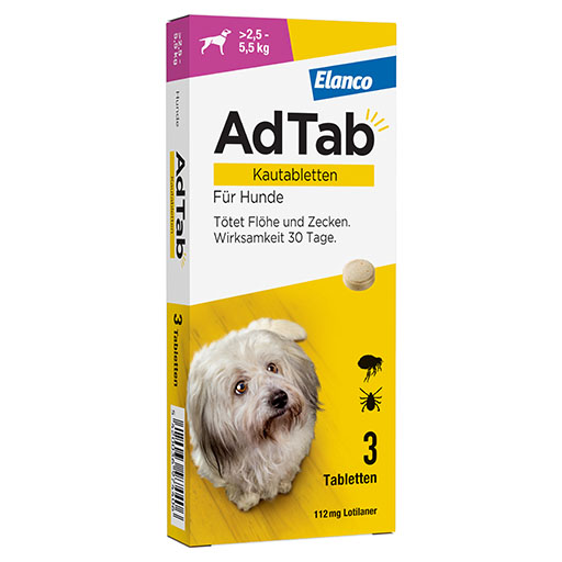 ADTAB 112 mg Kautabletten für Hunde >2,5—5,5 kg
