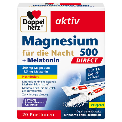 DOPPELHERZ Mag.500 für die Nacht+Melatonin DIRECT