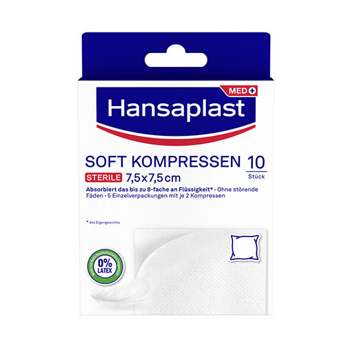 HANSAPLAST Soft Kompressen 7,5x7,5 cm steril