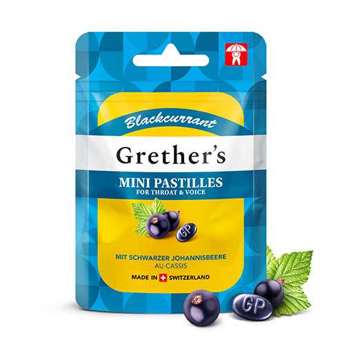 GRETHERS Blackcurrant zuckerfrei Past.Mini Beutel